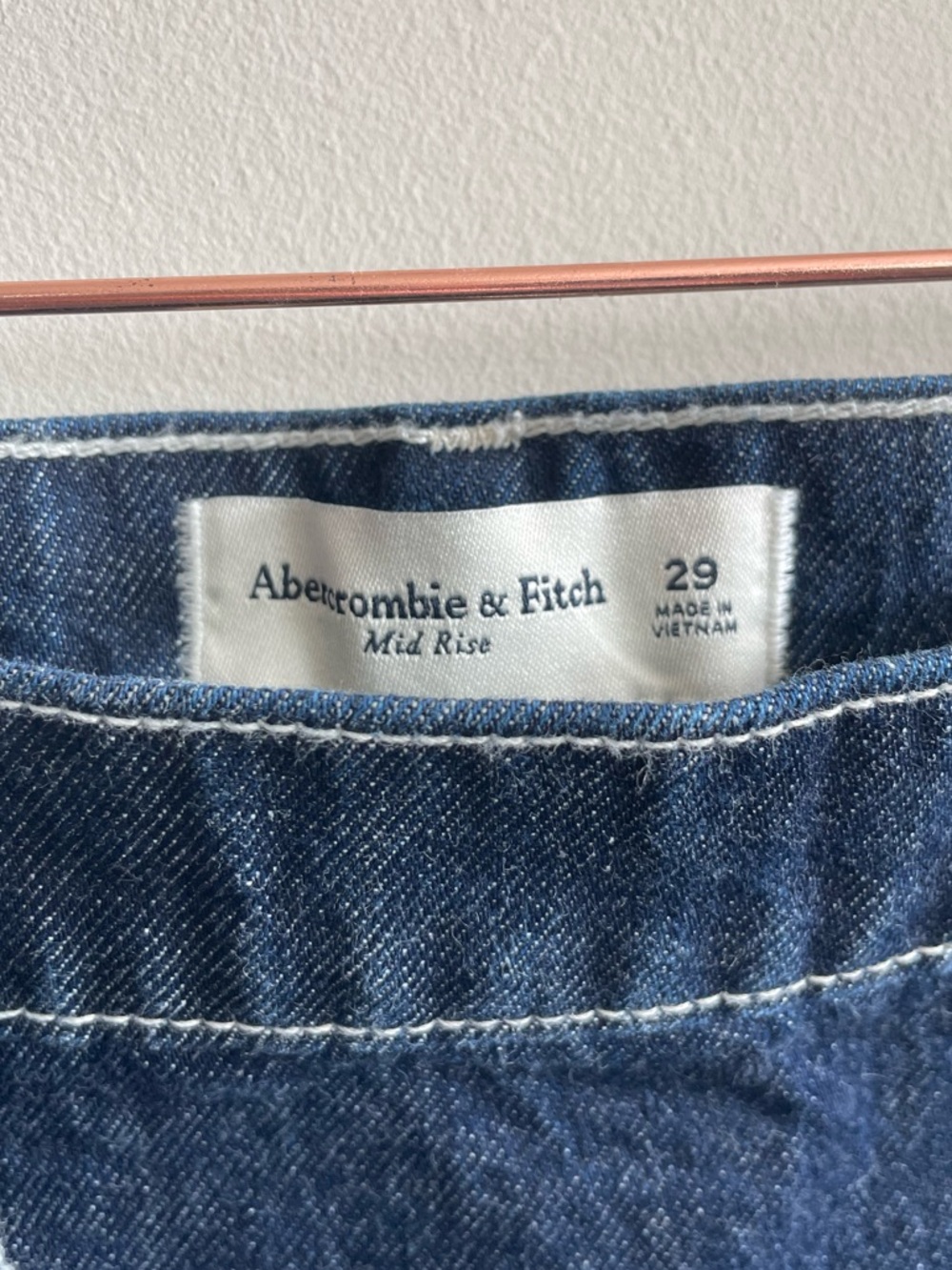Abercrombie & Fitch Mid-Rise Denim Wrap Mini Skirt Dark Wash Size 29 - Picture 9 of 11